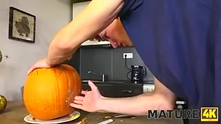 MATURE4K. Brunette in black has nothing against stepson's cock in pussy