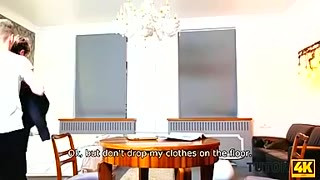 TUTOR4K. Lucky stud manages to fuck experienced tutor in sexy stockings