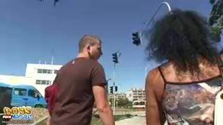 Tanned chick banged outdoors