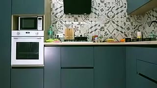 What Do You Want For Breakfast: Me Or Scrambled Eggs? Curvy Wife In Nylon Pantyhose. Busty Milf With Big Ass Behind The