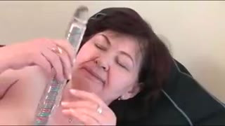 Brunette granny solo