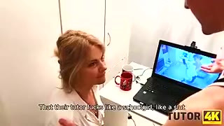 TUTOR4K. Inventive guy manages to seduce tutor during literature lesson