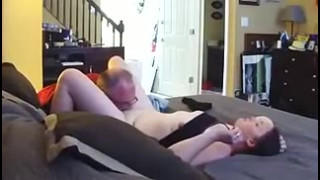 junior woman sucking and fucking old man