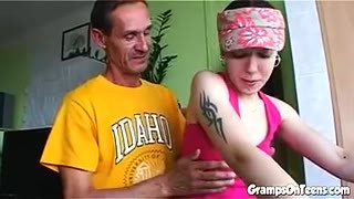 teen 18+ felt up by oldie then pussy fucked