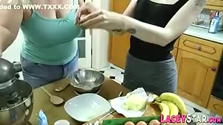 Stockinged Granny Kisses Goth Whore