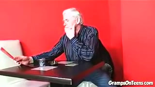 teen 18+ barmaid screws oldie in reverse