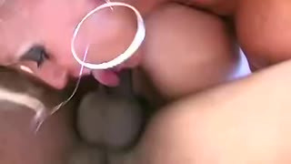 Big black cock pleases 2 blonde wives