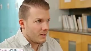 Hot MILF teacher, London River, hooks up with her student 18+ in the classroom for a passing grade - myfirstsexteacher