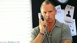 Kayley Gunner fucks detective London at the police station - naughtyamerica