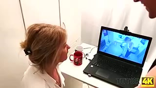 TUTOR4K. Guy doesnt pay tutor for lesson but just bangs older bitch