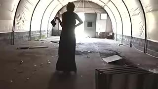 Lady Sonia strips in abandoned buildings