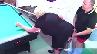 Taking Granny over a pool table