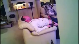 Cuckold hot wife blowjob and handjob teasing hubby