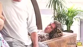 DADDY4K. Step daddy fucks mouth and pussy of brilliant Step son’s girlfriend