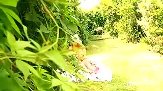 Melanie Strips and Masturbates in the Garden