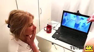 TUTOR4K. Man prefers sex with mature women and has temptation plan for tutor