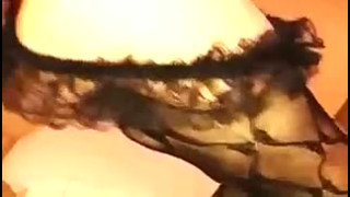 Nasty wife of lingerie that shows through