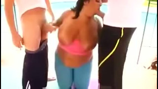 BBW Big Ass fuck two cocks - Name? Nombre?