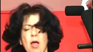 Saggy Titties Granny in Stockings Keeps Fit Again