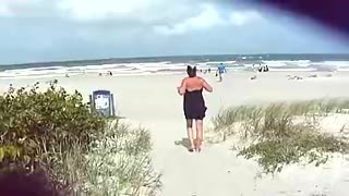 Playing at the beach