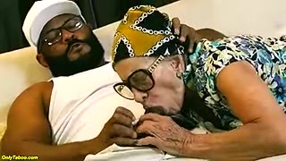 77 Years old tattooed granny bbc ass fucked